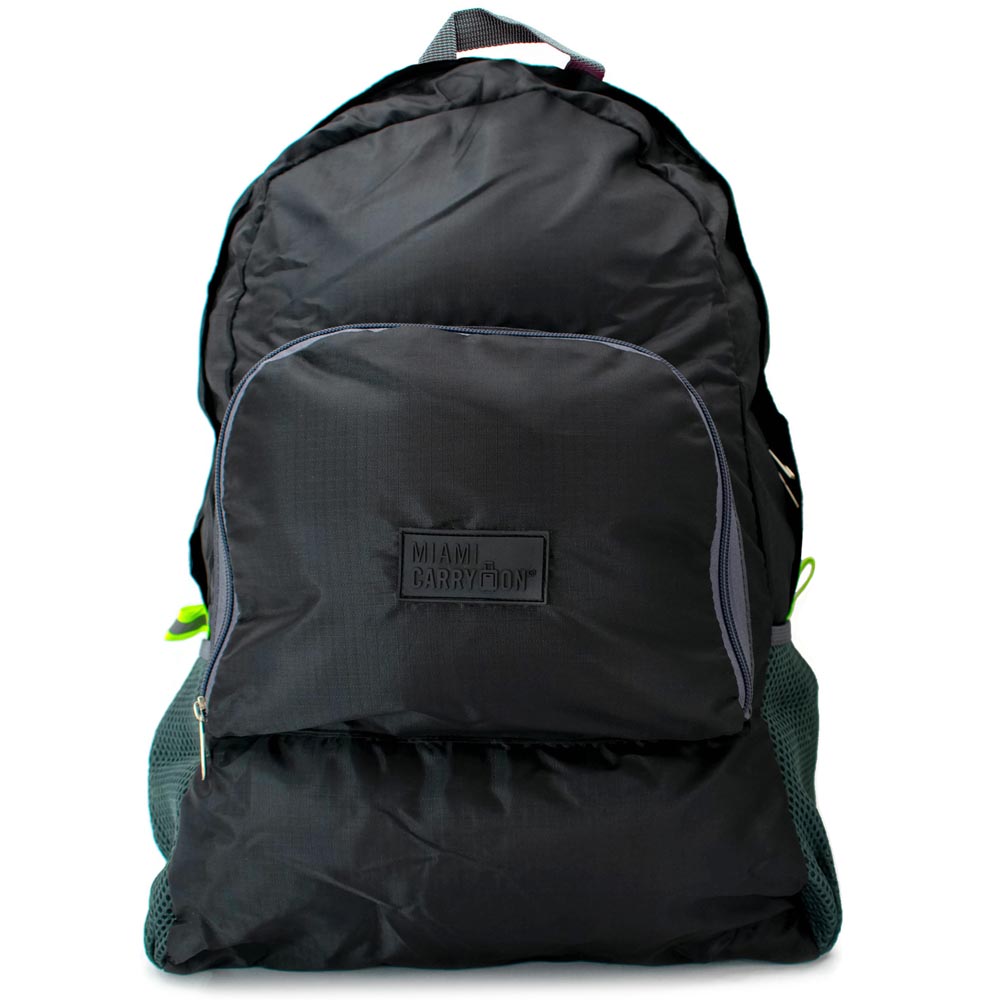 Miami CarryOn  Water-resistant Foldable Backpack/Daypack (Black)