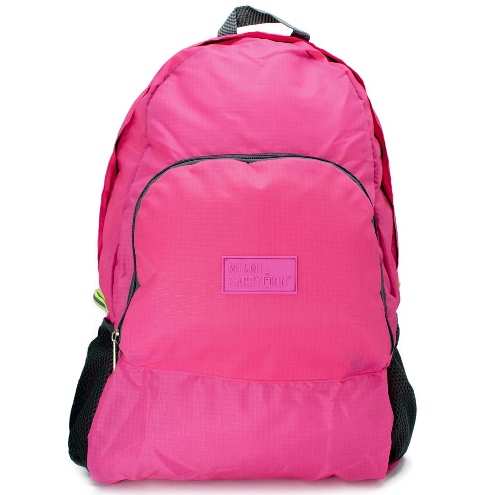 Miami CarryOn  Water-resistant Foldable Backpack/Daypack (Pink)