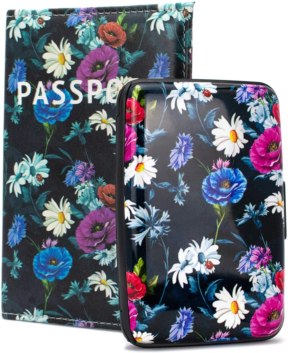 Picture of Miami Carryon RFIDWSDBFL 2.3 oz  RFID Protected Wallet &amp; Passport Cover Set  Floral Garden