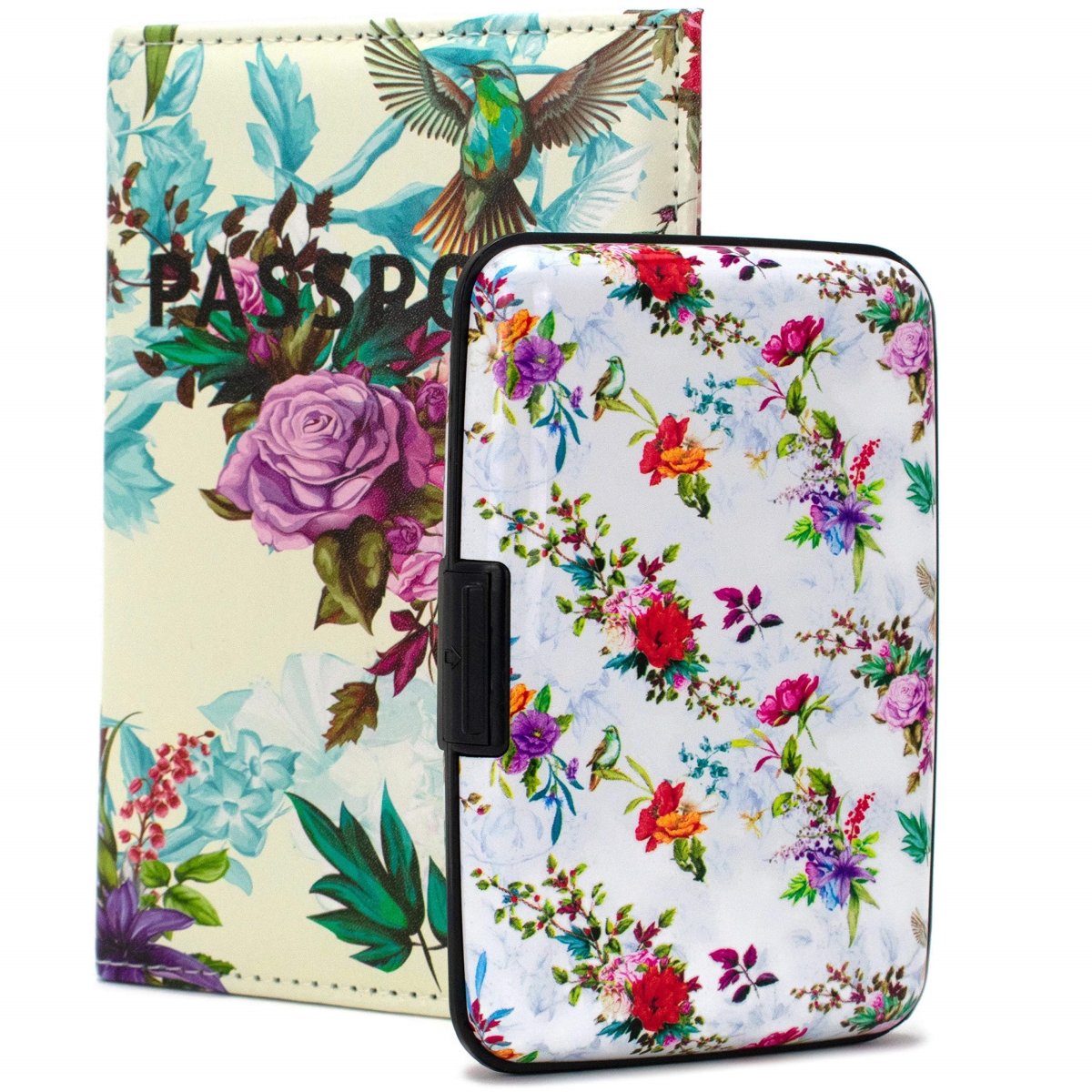 Miami CarryOn RFIDWSWHFL RFID Protected Wallet and Passport Cover Set (Paradise Garden)