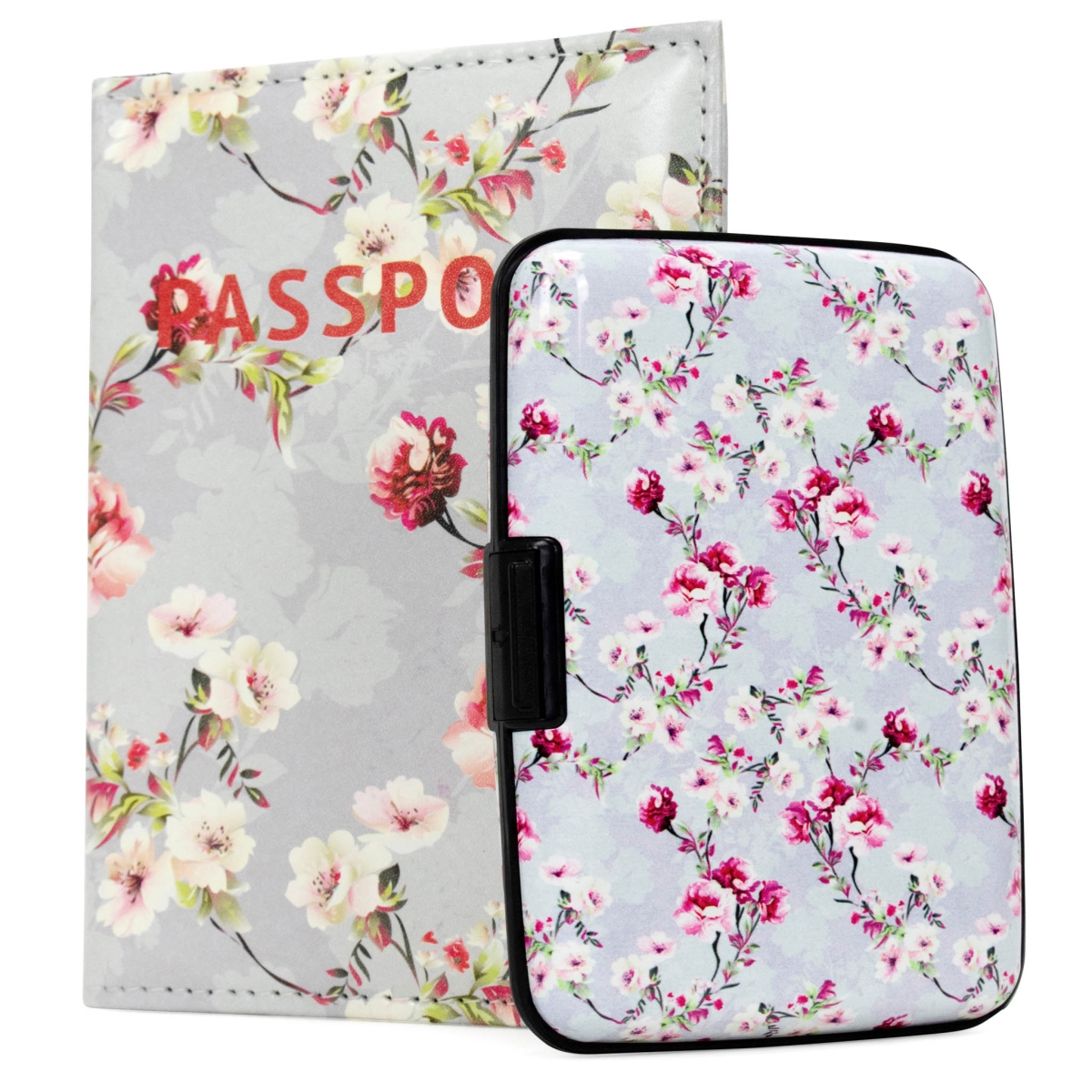 Miami CarryOn  RFID Protected Wallet and Passport Cover Set (Blossom)