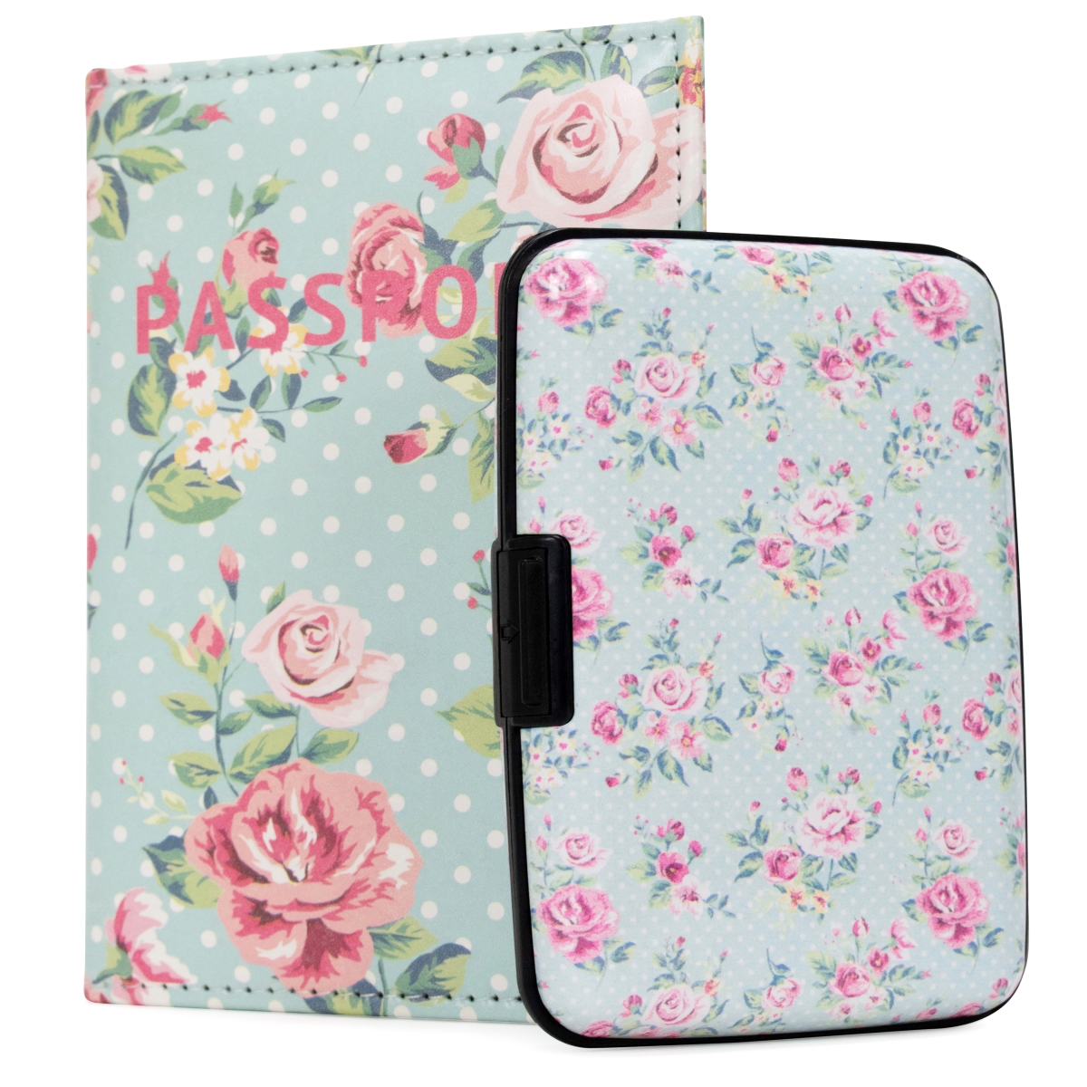 Miami CarryOn RFIDWSVTRS RFID Protected Wallet and Passport Cover Set (Vintage Roses) -  Naftali Inc
