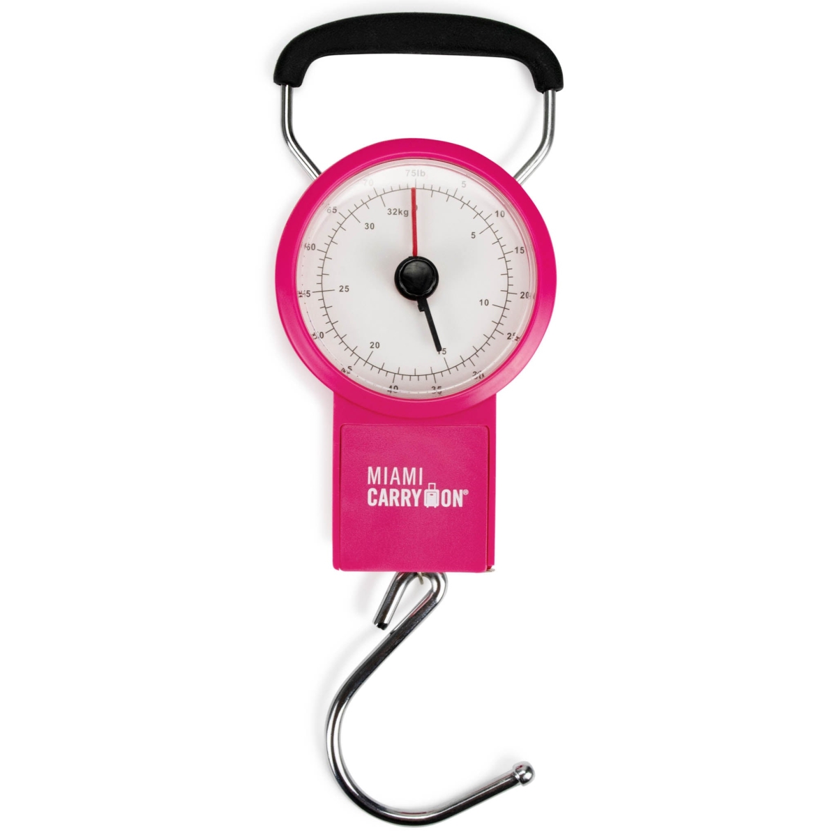 Miami CarryOn  Mechanical Luggage Scale with Tape Measure - 75 Lbs (Pink)