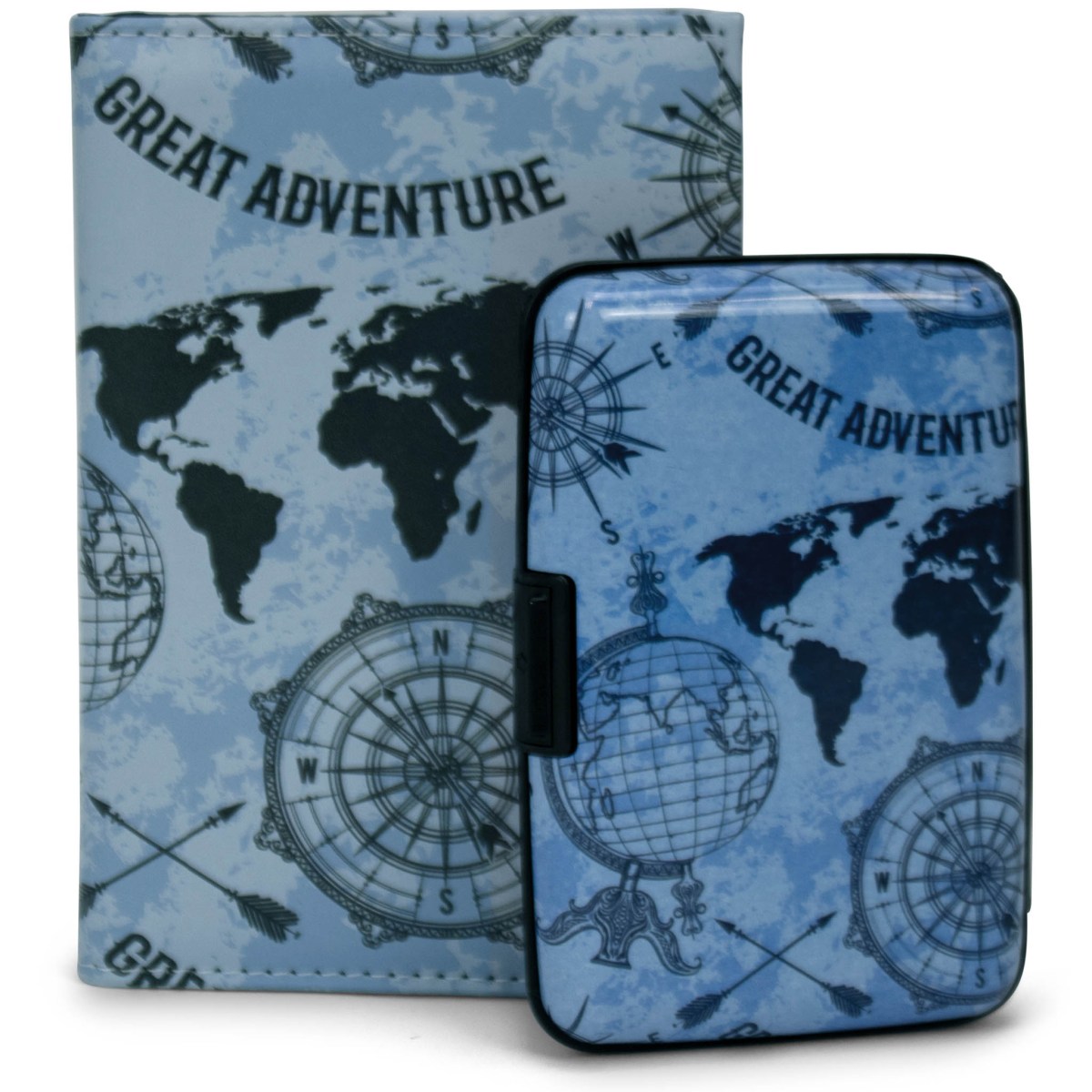 Miami CarryOn RFIDWSDSMP RFID Protected Wallet and Passport Cover Set (Navigator) -  Naftali Inc