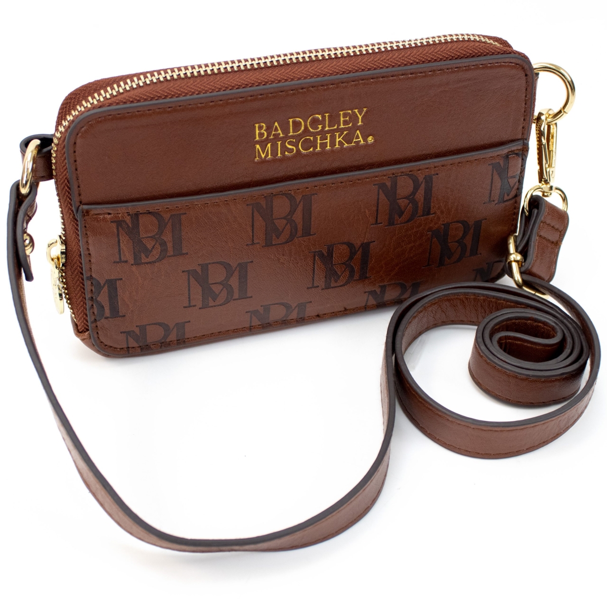 Picture of Badgley Mischka BMTFPMDLN  Madalyn Vegan Leather Pouch Belt Bag  Brown