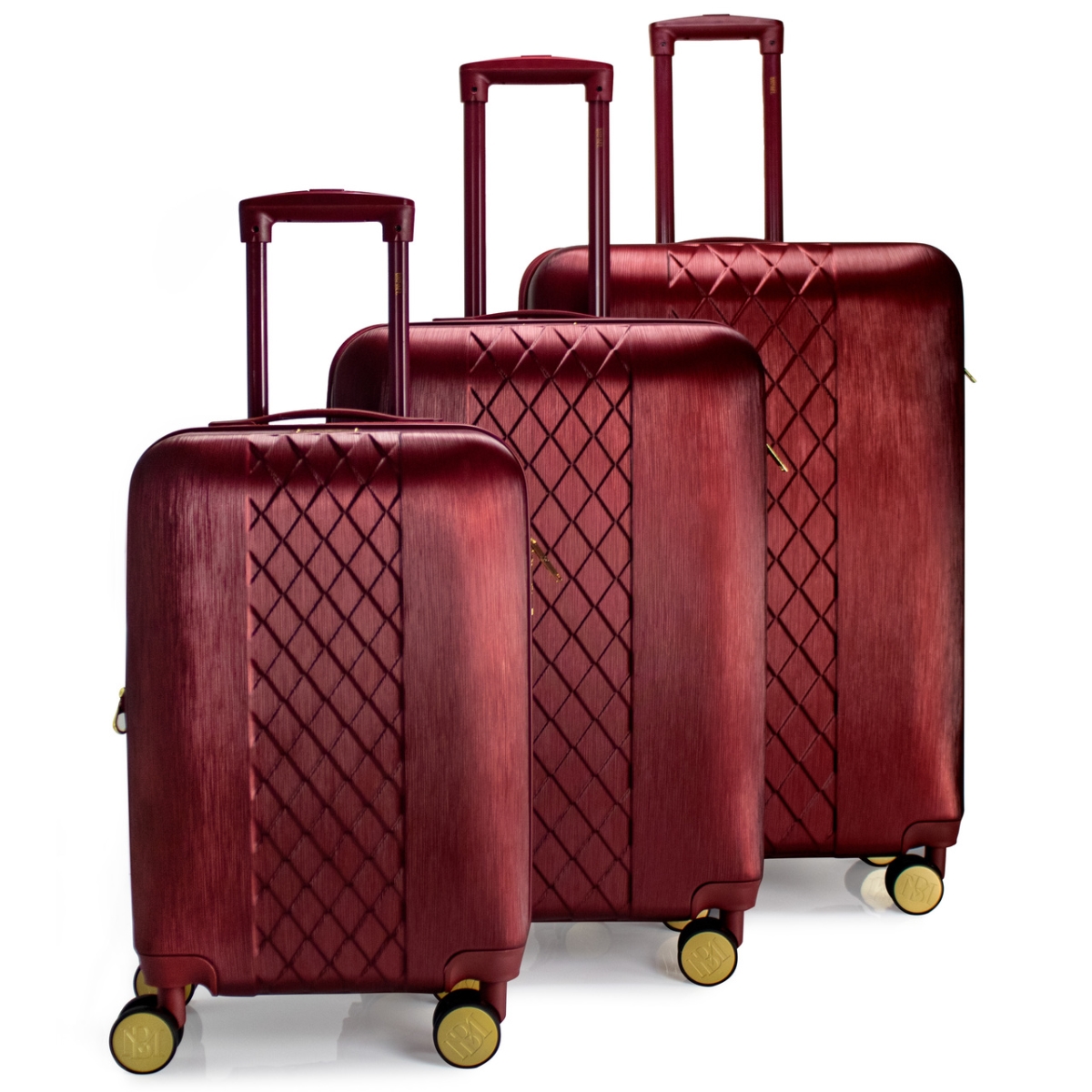 Picture of BADGLEY MISCHKA BMXLUGSETBY Diamond 3 Piece Expandable Luggage Set (Burgundy)