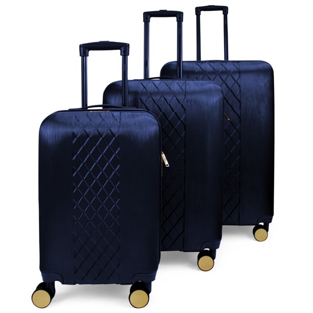 Picture of BADGLEY MISCHKA BMXLUGSETNV Diamond 3 Piece Expandable Luggage Set (Navy)