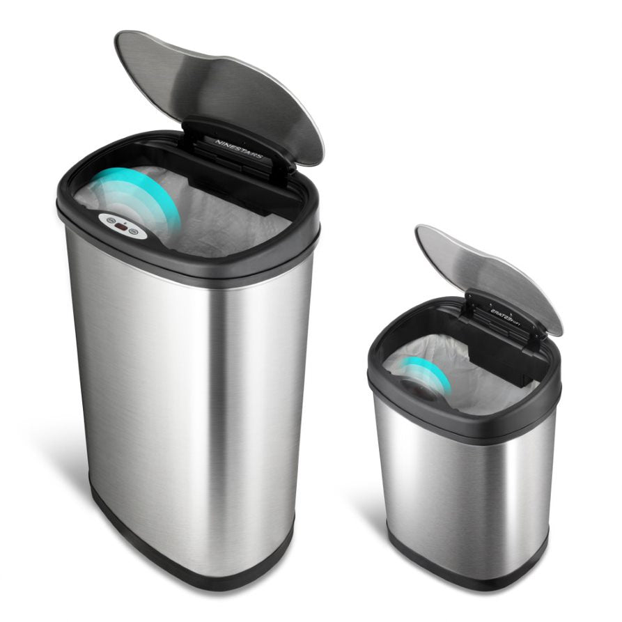 Ninestars CB-DZT-50-13-12-13 13.2 Gal & 3.2 Gal Touchless Motion Sensor Trash Can