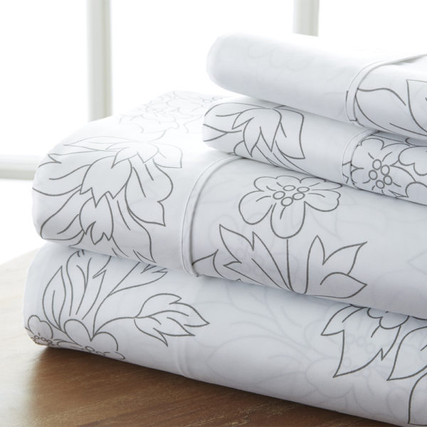 DDI 2185482 Queen Quatrefoil Pattern 4 Piece Sheet Set - Gray Case of 12