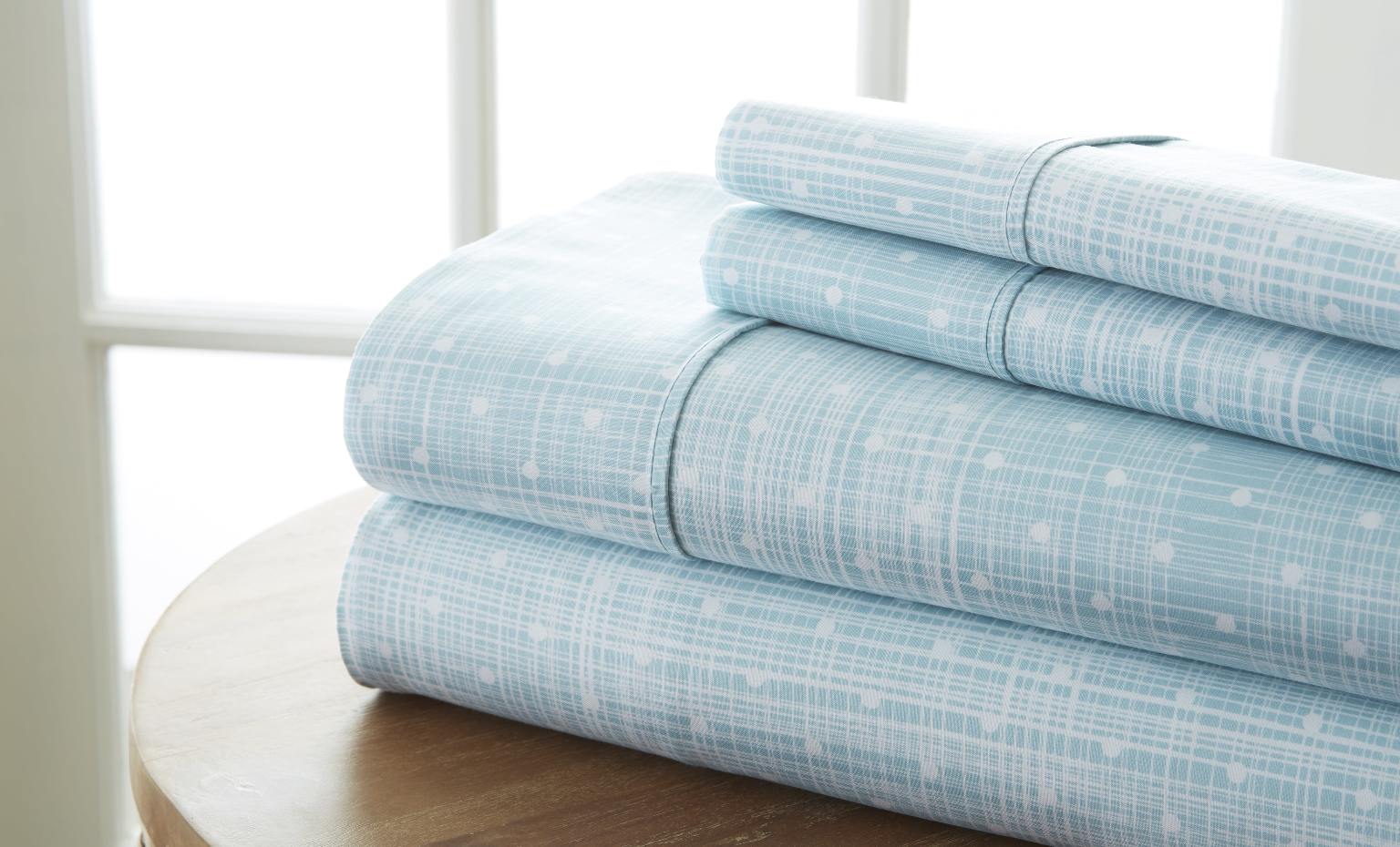 DDI 2185460 King Polka Dot Pattern 4 Piece Sheet Set - Aqua Case of 12