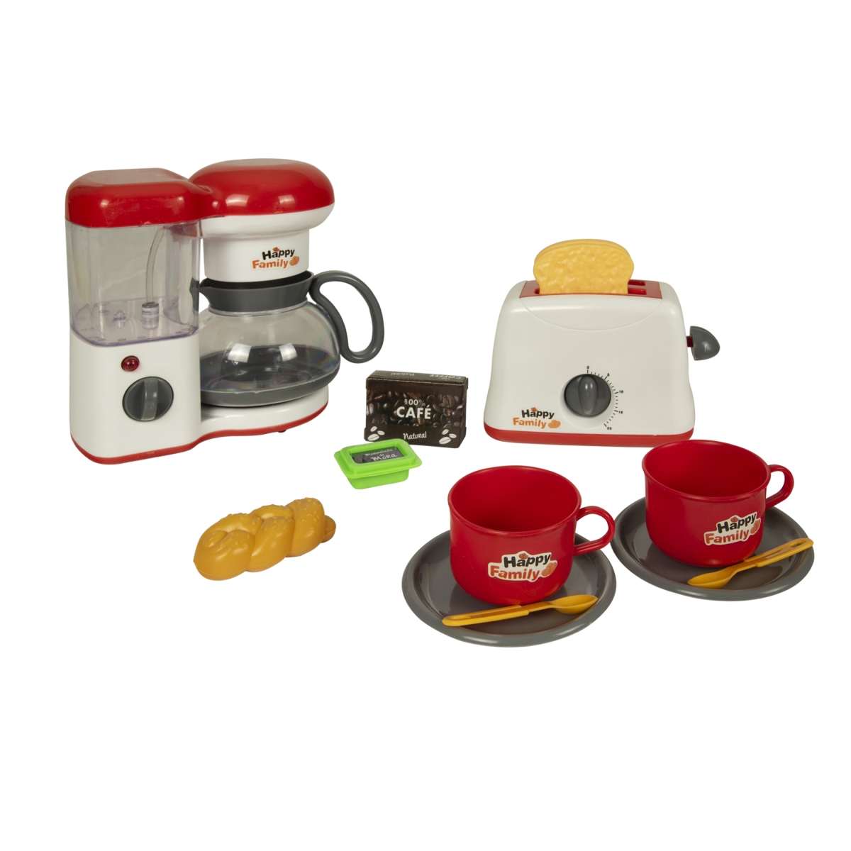 Picture of Dollar Queen 180832M Deluxe Kitchen Play Set Coffee Maker & Toaster&#44; Red