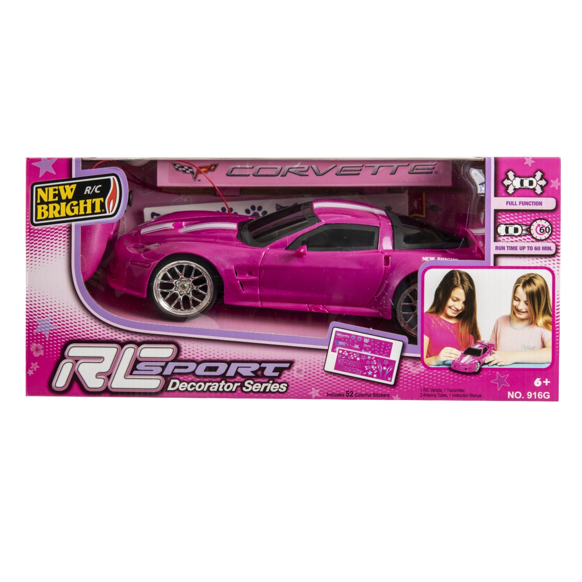 Picture of New Bright 916G 12 in. 1-16 Pink Remote Control Toy for Corvette C6R