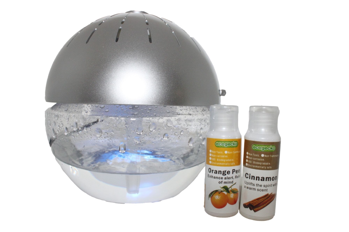 75002-2PACK-75606-Silver 30ml Earth Globe Glowing Water Air Washer & Revitalizer, Sliver - Pack of 2