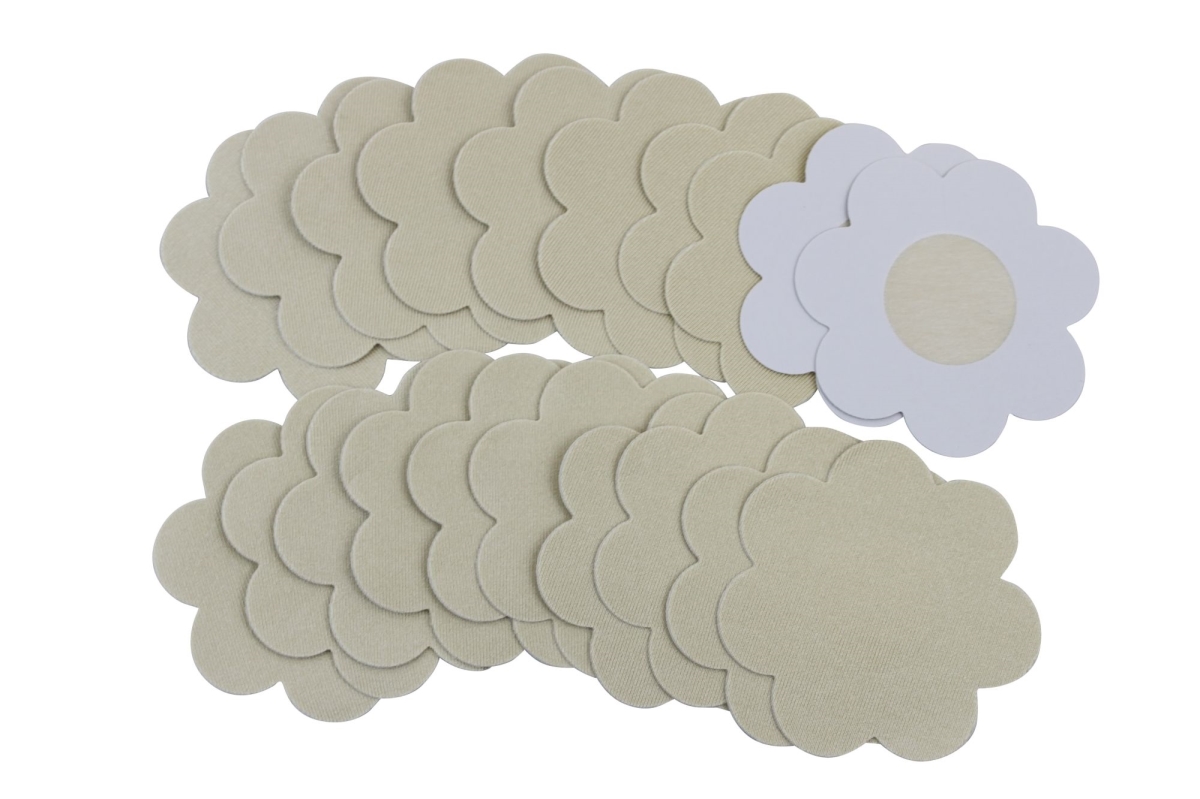 Womens Disposable Waterproof Breast Pasties Adhesive Bra Nipple Cover, Beige - Pack of 2 - 10 Pair - 5 Pair Per Pack