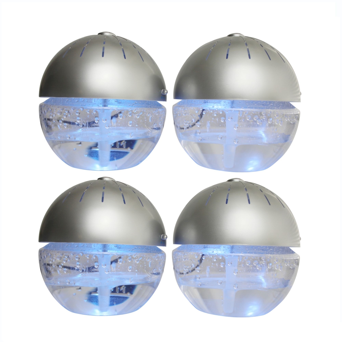 Picture of EcoGecko 75606-Silver-4PK 10 ml Earth Globe Air Revitalizers&#44; Silver&#44; Lavender Oil&#44; Pack of 4
