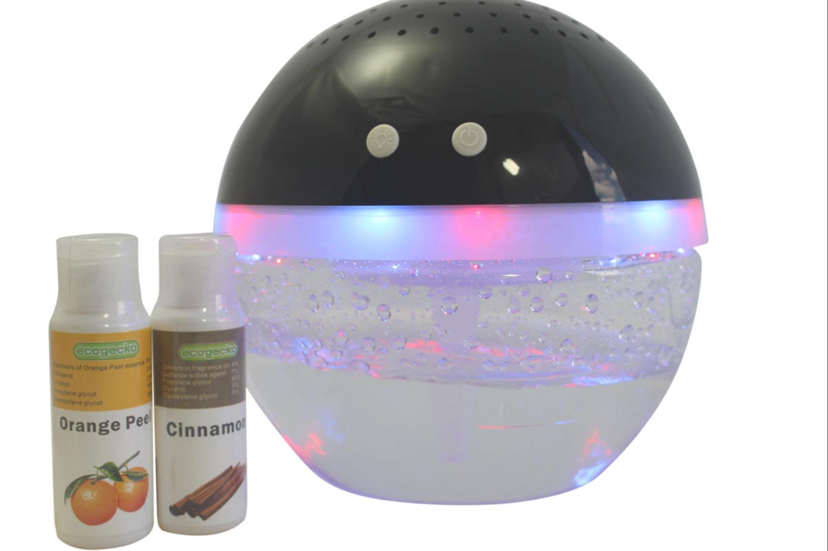 75002-2PK-75692-Black 30 ml Magic Ball Aromatherapy Essential Oil Diffuser, Orange Peel & Cinnamon Oils, Black - Pack of 2