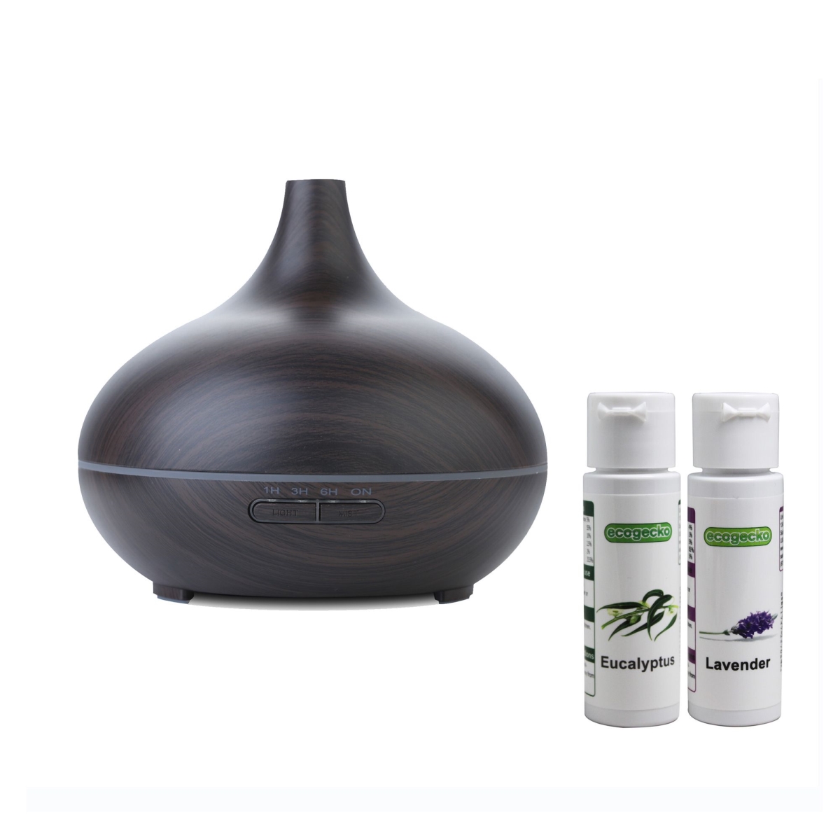 Picture of EcoGecko 75304-2PK 7 Color Night Light Essential Oil Diffuser&#44; Dark Wood - Pack of 2