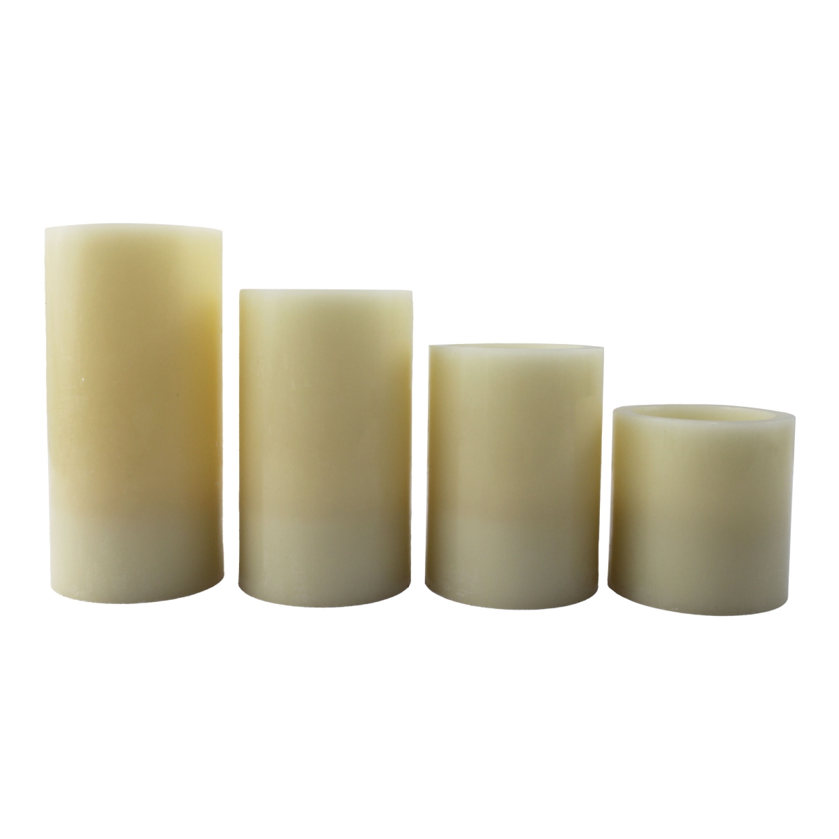 87332-04 Flameless Pillar Real Wax LED Candle with Remote & Timer Battery Operated Flickering Decorative - Set of 4