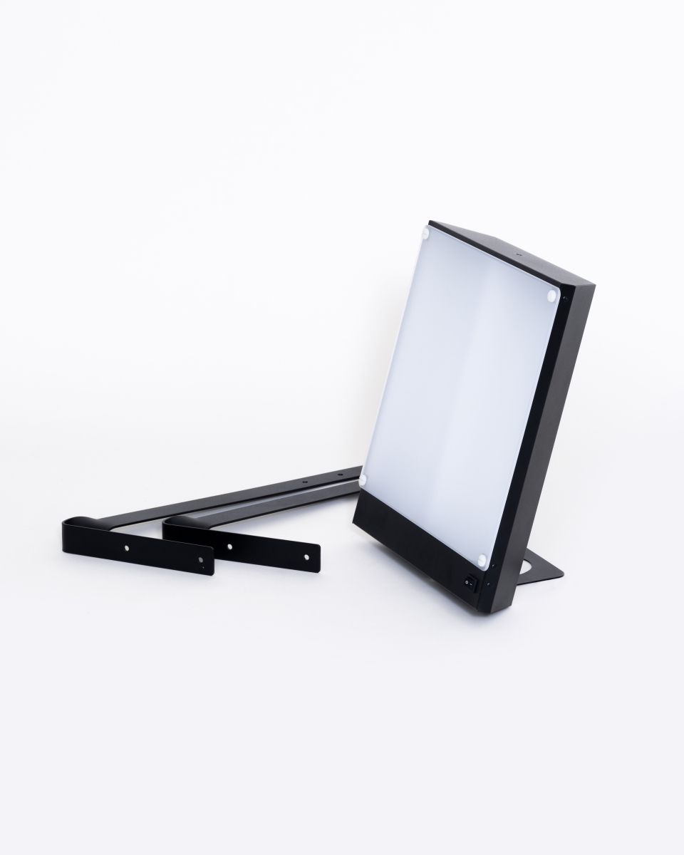 LiteUP 10000 Lux Bright Light Therapy Wall Mount Lamp, Black