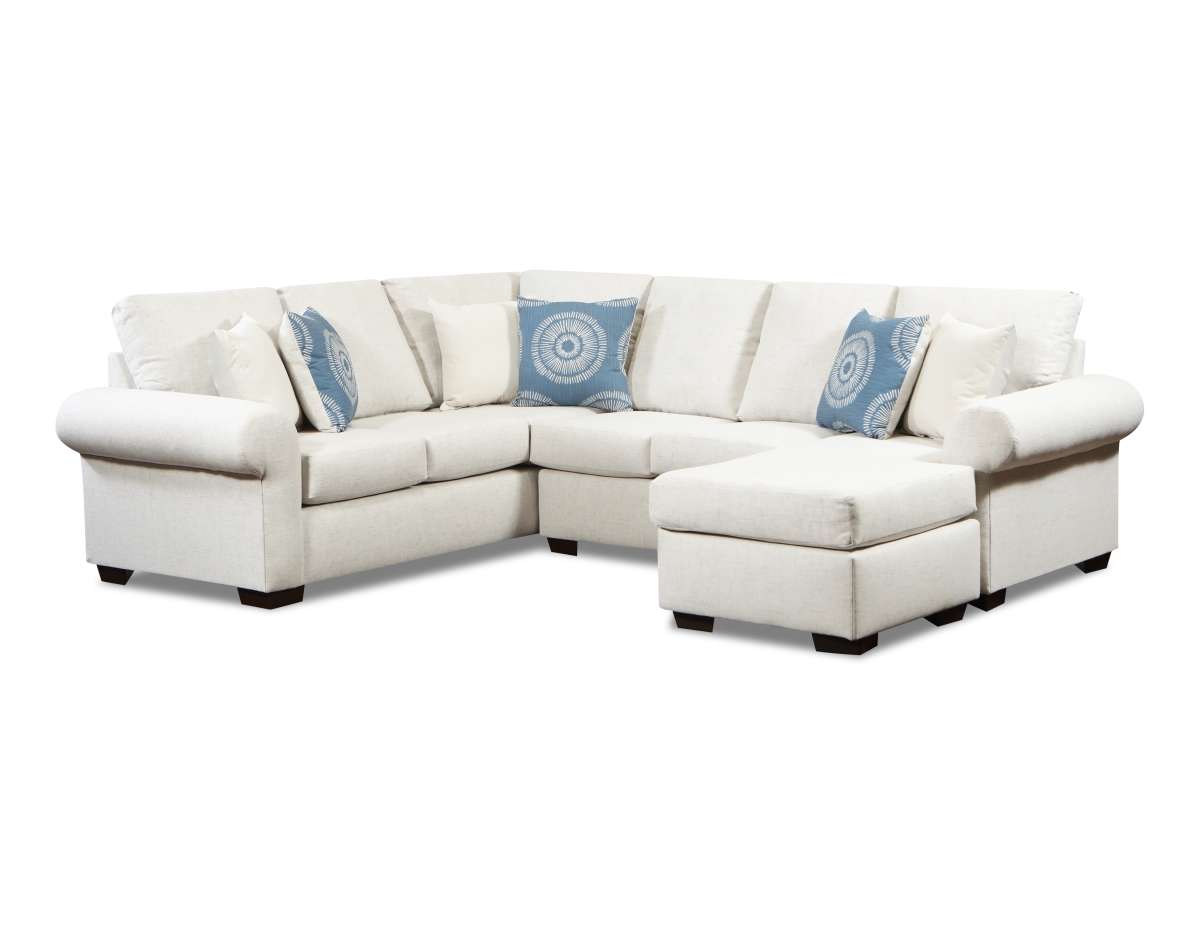 NL727-BEIG-12-STST-SEC-CHAISE Zoey Corner Sectional with Right Facing Chaise, Beige