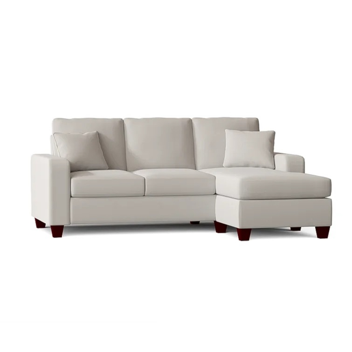 NL731-CREA-CHOF-BOX Josie Reversible Chaise Sofa Sectional, Cream