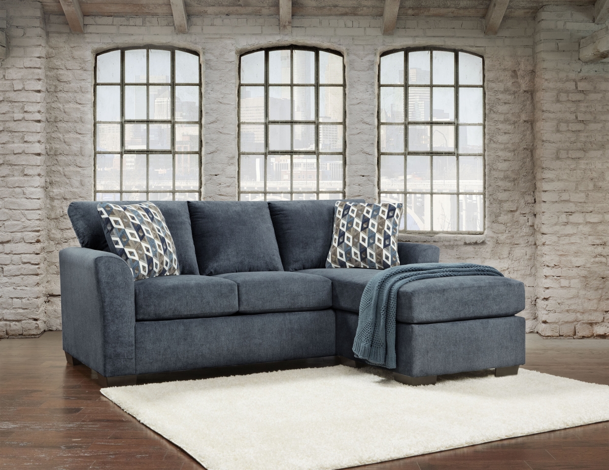 Olivia Sofa Sectional with Reversible Chaise, Navy
