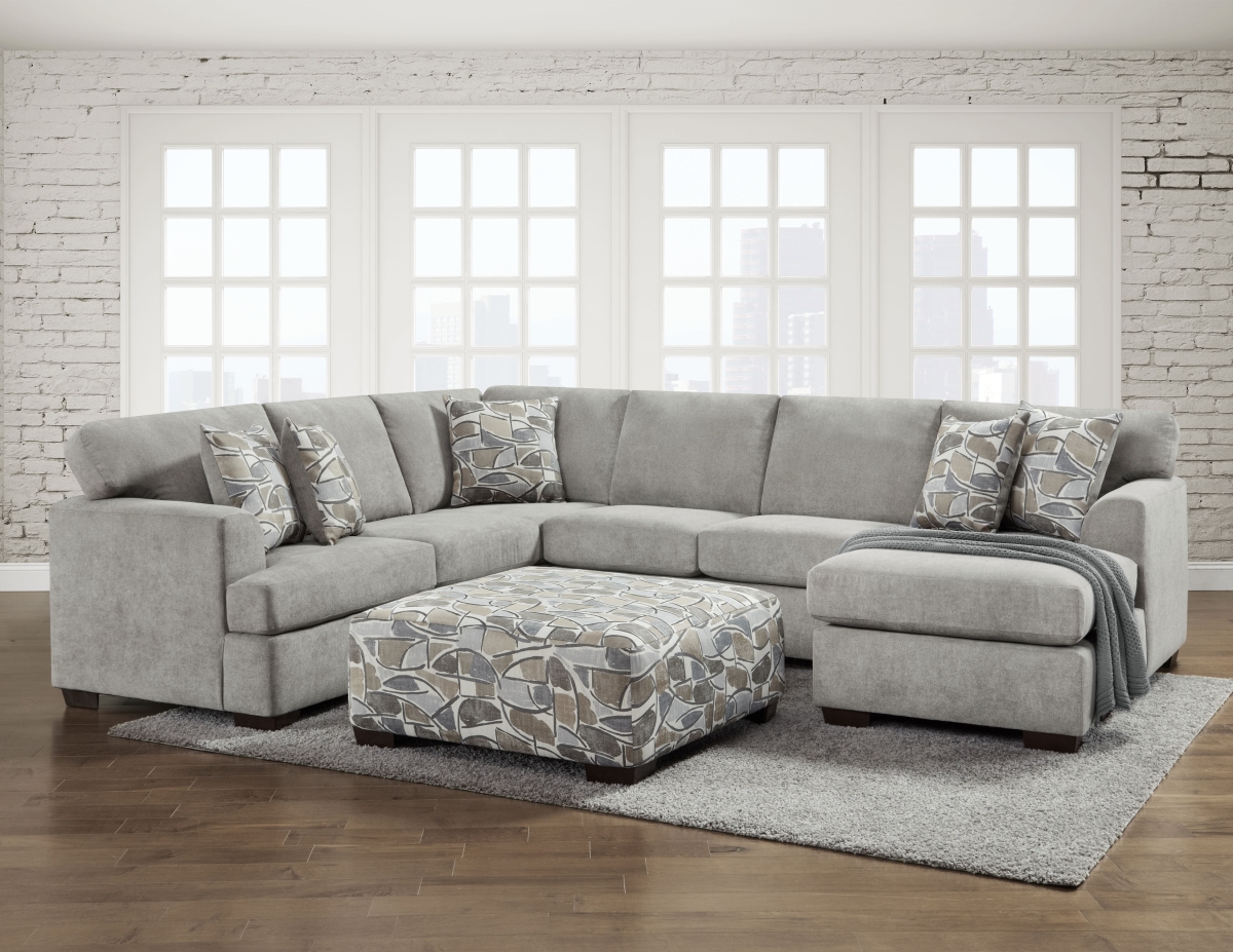 NL752-GRAY Myra Chaise Sectional, Gray