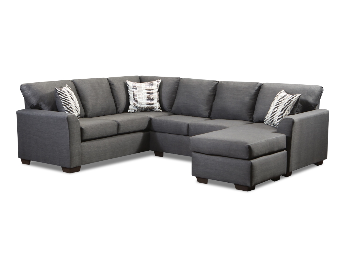Isabella Corner Sectional with Right Facing Chaise, Charcoal