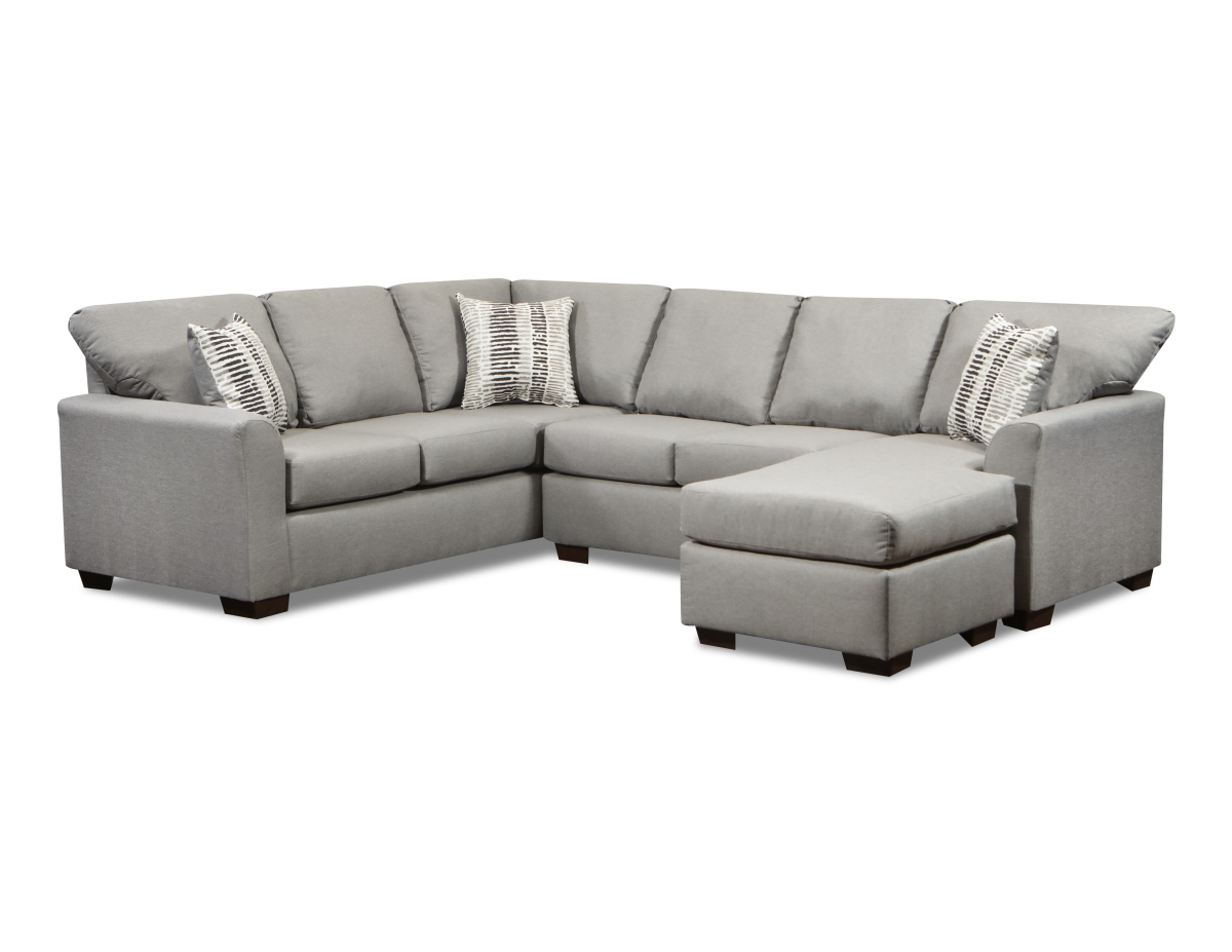 Evelyn Corner Sectional with Right Facing Chaise, Gray