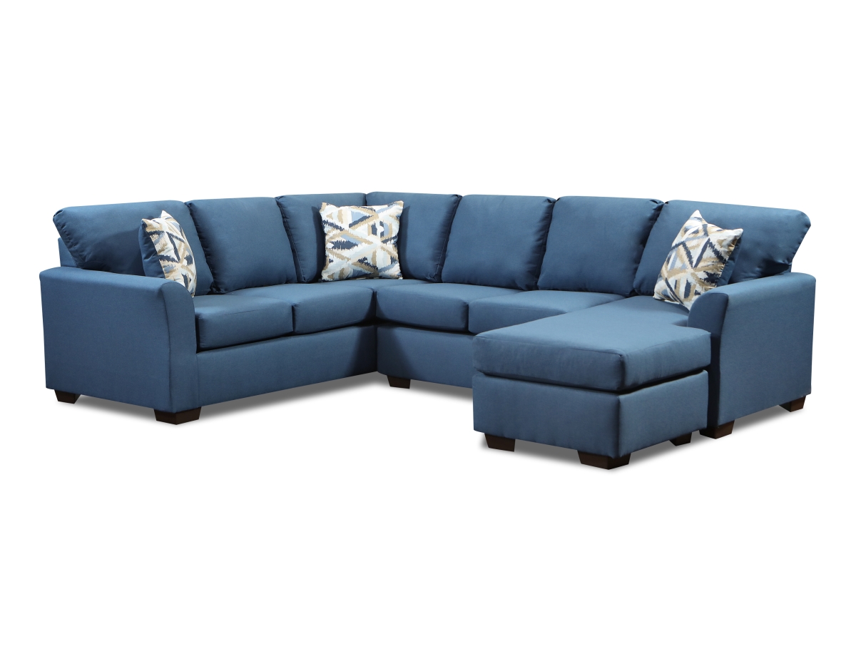 Harper Corner Sectional with Right Facing Chaise, Navy