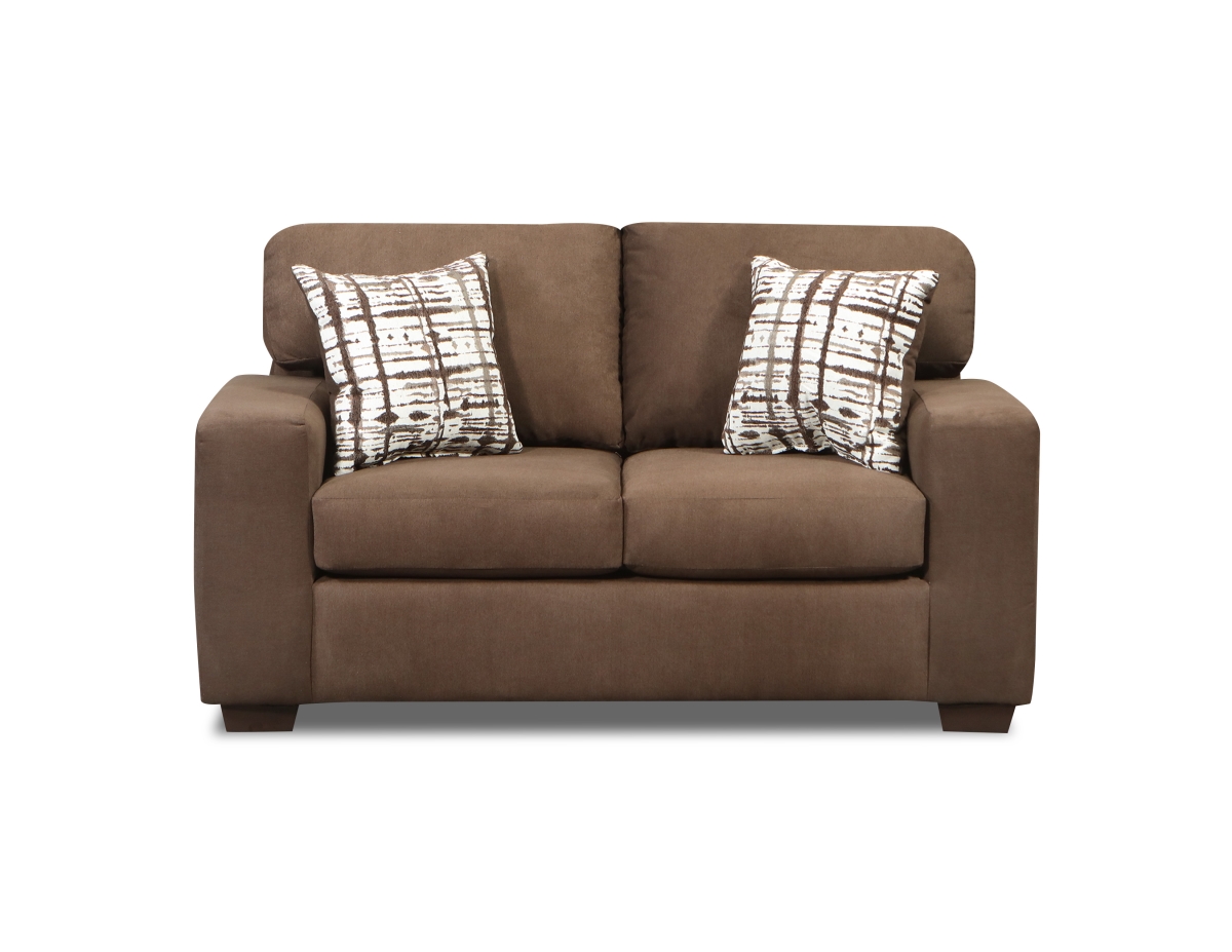 NL705-BROW-LOVE Caleb Loveseat Sofa, Brown