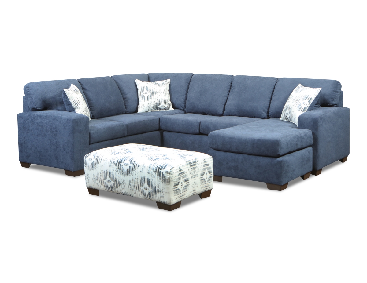 Nancy Corner Sectional with Right Facing Chaise, Navy