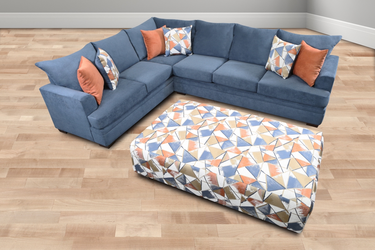 NL717-NAVY Reese Oversized Corner Sectional, Navy