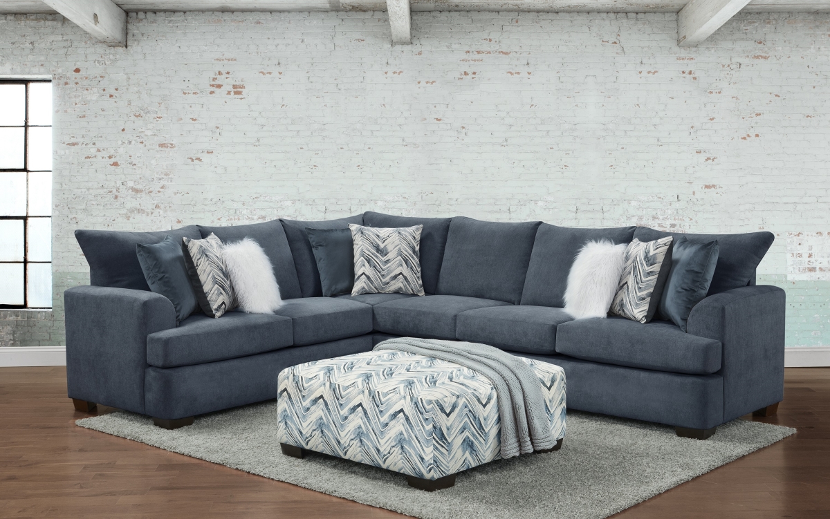 Mya Oversized Corner Sectional, Navy