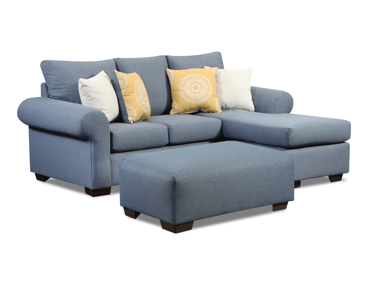 NL725-BLUE-12-STRA-CHOF Rebecca Sofa Sectional with Reversible Chaise, Blue