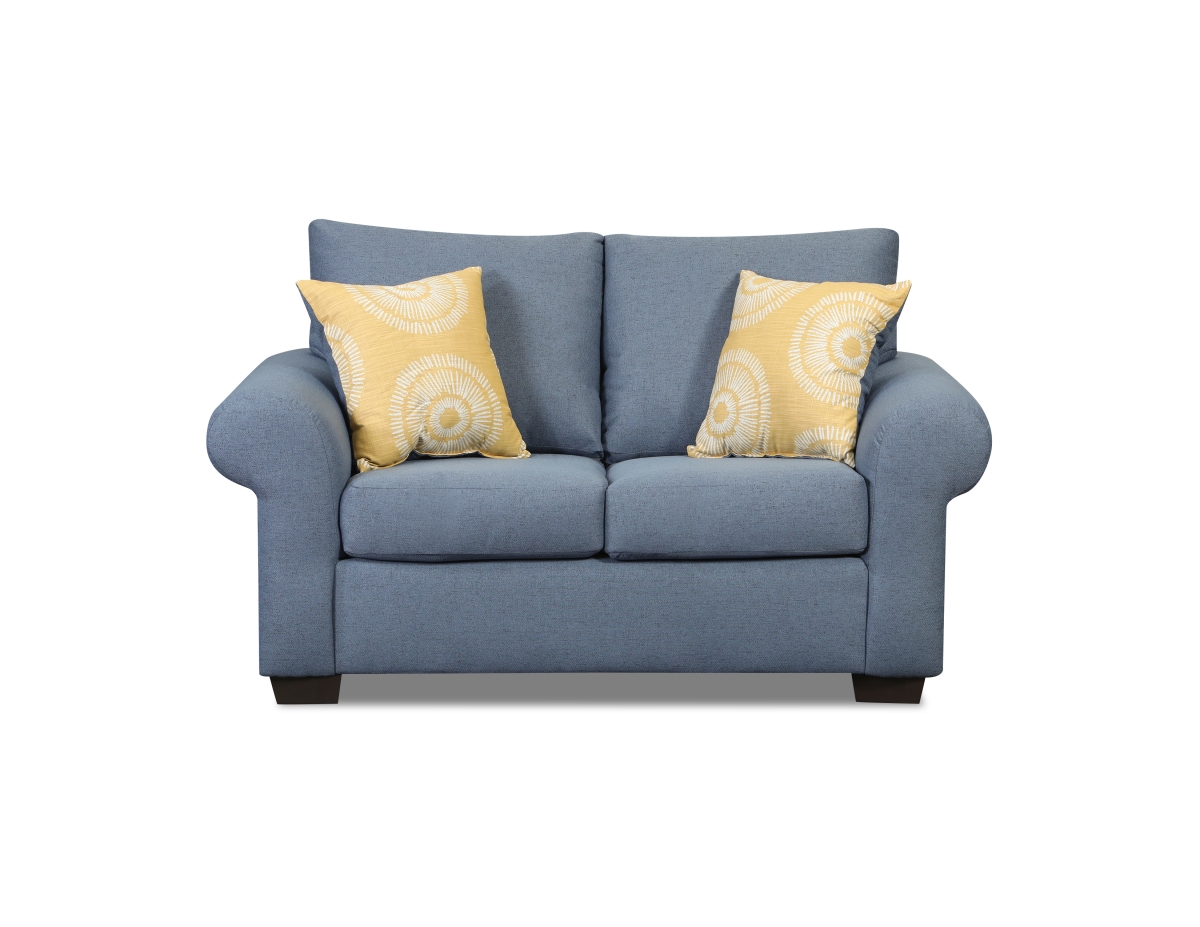 NL725-BLUE-12-STRA-LOVE Rebecca Loveseat Sofa, Blue