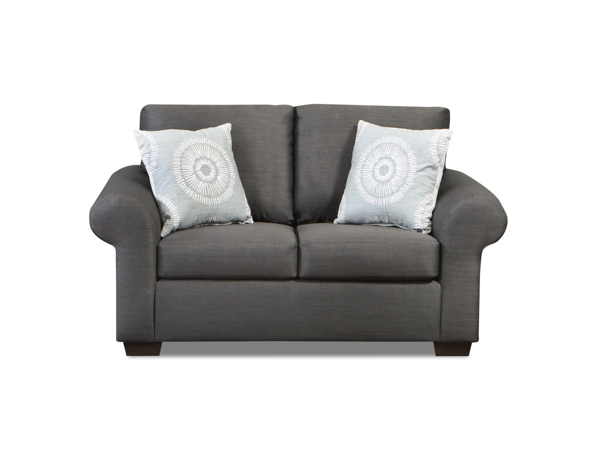 NL725-CHAR-LOVE Thea Loveseat Sofa, Charcoal