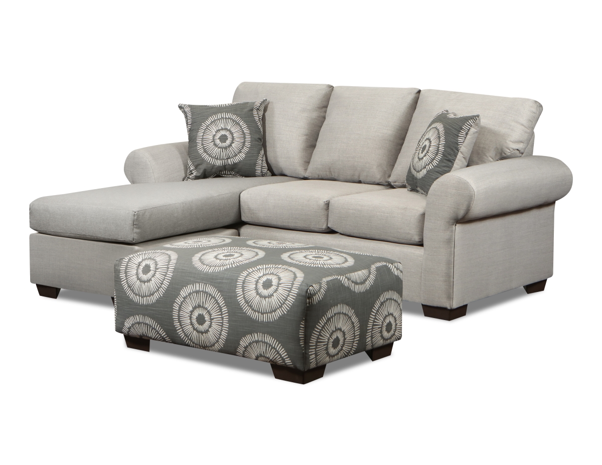 Valerie Sofa Sectional with Reversible Chaise, Light Gray
