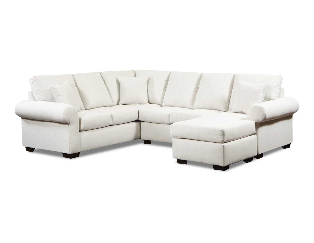NL727-BEIG-12-BONE-SEC-CHAISE Zara Corner Sectional with Right Facing Chaise, Beige