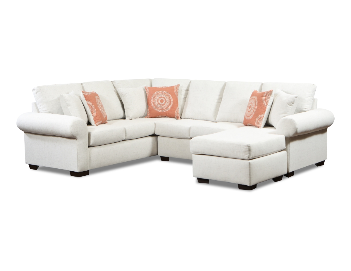NL727-BEIG-12-CHEE-SEC-CHAISE Zion Corner Sectional with Right Facing Chaise, Beige
