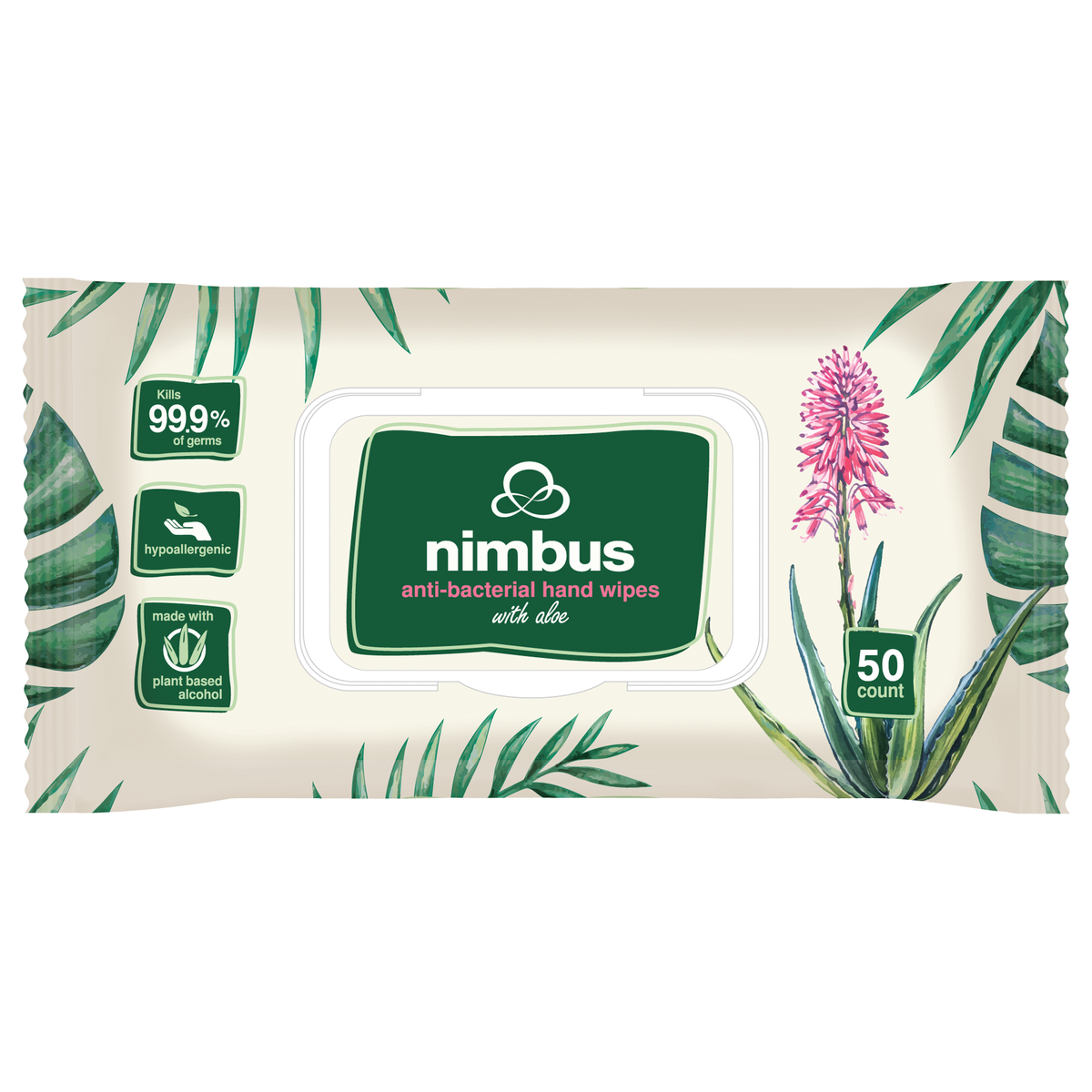 NE-WW-ANTIBAC-50-12 FDA Registered hygienic Wet Wipes - 50 Count - 600 Per Pack -  Nimbus