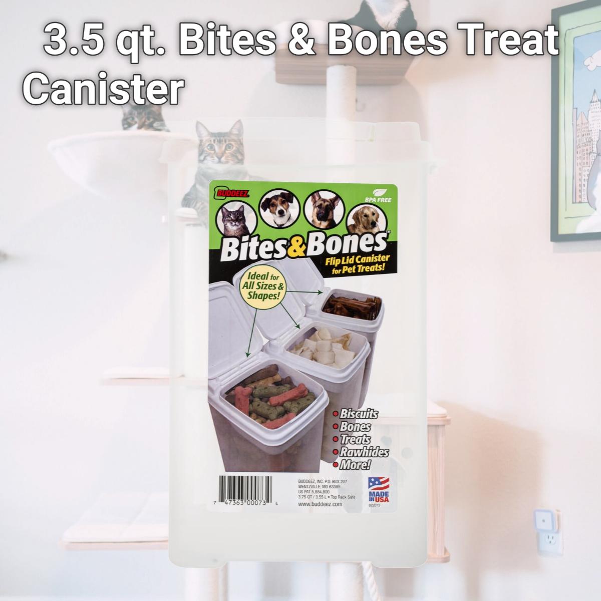 Picture of Buddeez B00073 3.5 qt. Bites & Bones Treat Canister