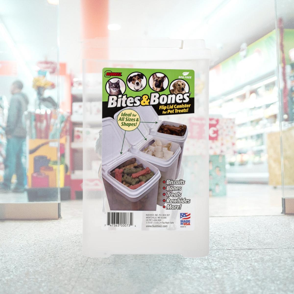 Picture of Buddeez B00073 3.5 qt. Bites & Bones Treat Canister