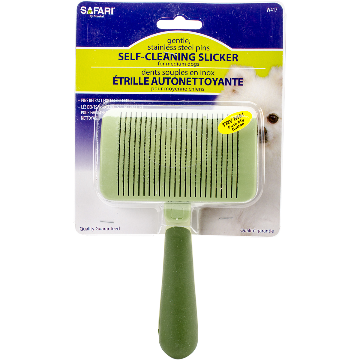 Picture of Coastal Pet Products W417 Safari Dog Self-Cleaning Slicker Brush - Medium