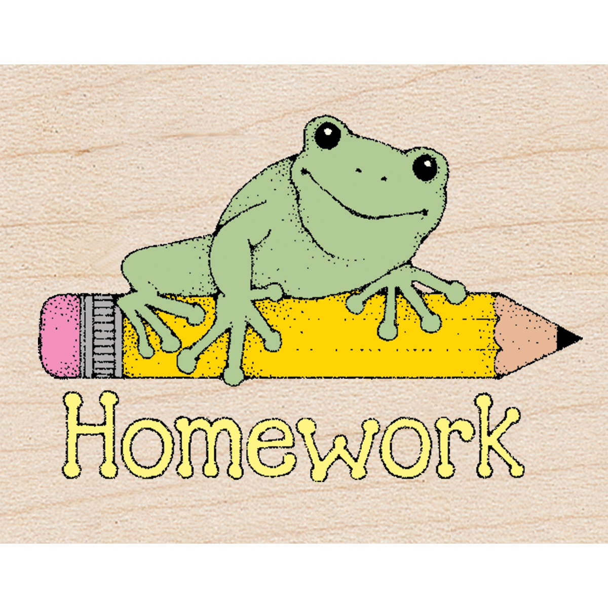 Picture of Hero Arts HA-D291 1.5 x 1.75 in. Hero Arts Mounted Rubber Stamp - Homework Frog