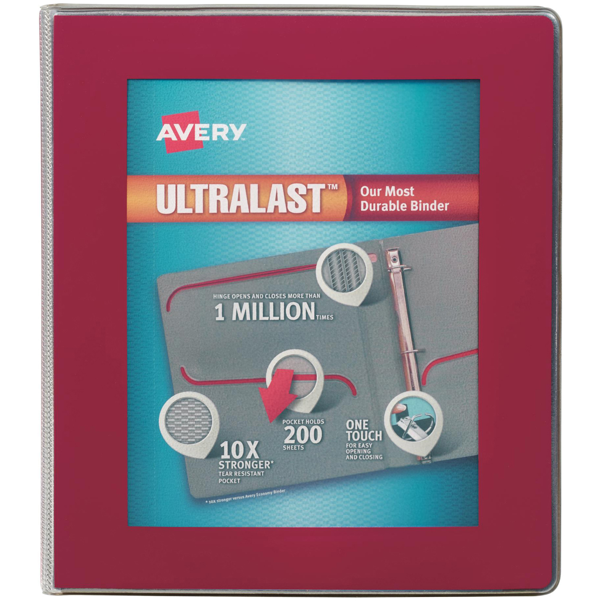 Picture of Avery Dennison 797-U1-36 1 in. Ultralast Heavy-Duty View Binder - Red