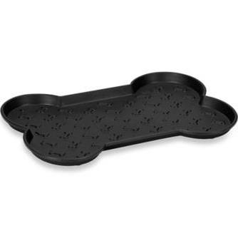 Picture of Loving Pets Products LP7355 Bella Spill-Proof Bone Shaped Dog Mat - Black