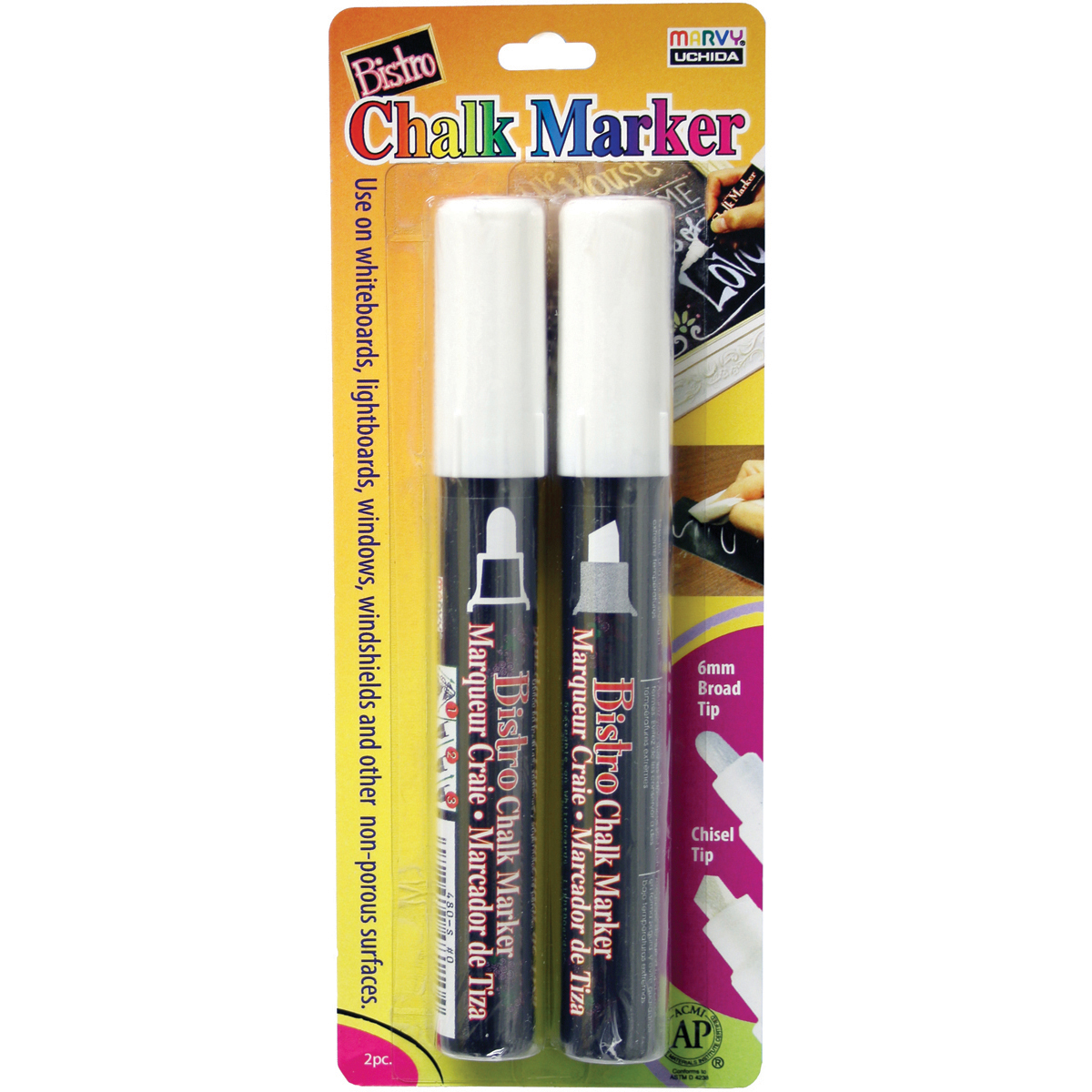 Picture of Uchida 4803-2A Bistro Chalk Marker Setm&#44; White - Pack of 2