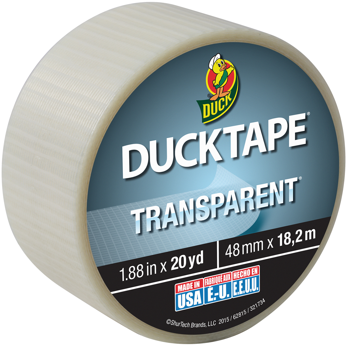 1.88 x 20 yard Transparent Duck Tape, Clear