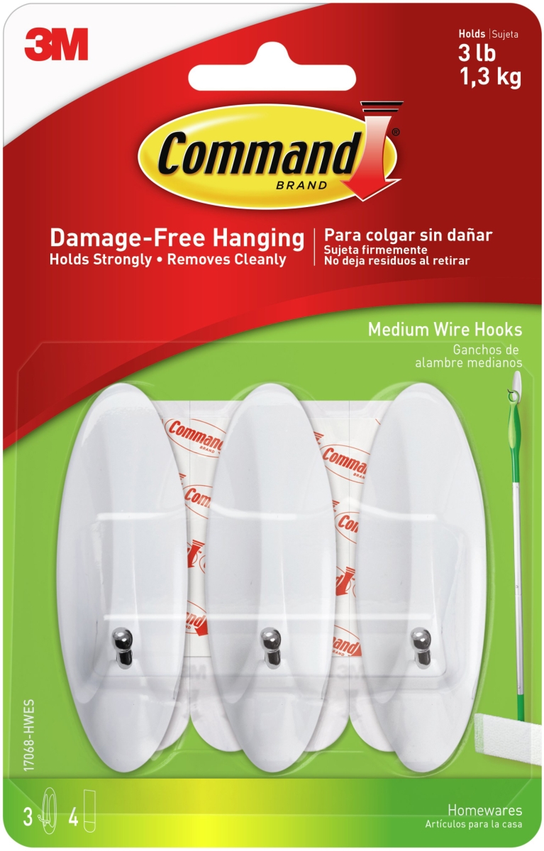 Picture of 3M 17068HWE White Command Medium Wire Hook